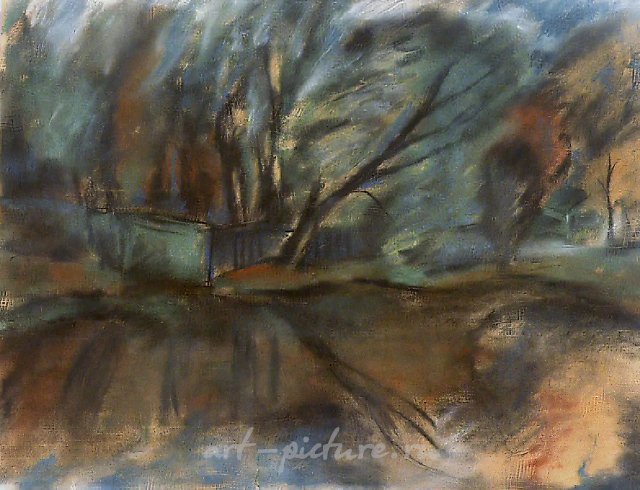 水面之上，1991年，纸本，粉彩，45×60厘米