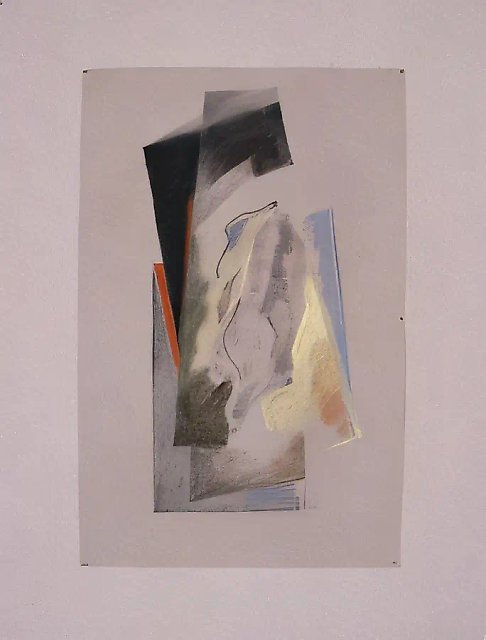 乐观三联画《生命已逝》。第一部分，1996年，纸本，粉彩，70×50