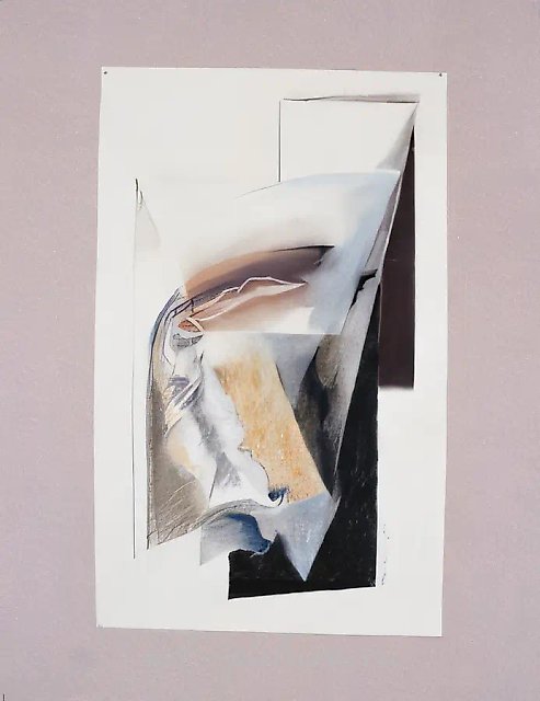 乐观三联画《人生已过》。第二部分，1996年，纸本，粉彩，70 x 50