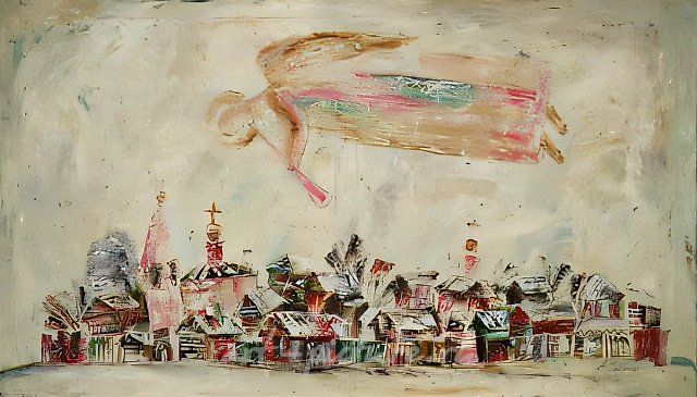 Над городом, 1989, холст, масло, 80х120. Частная коллекция. Бельгия