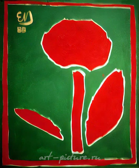 Фиолетовая роза, 1988, холст, масло, 70х50. Частная коллекция