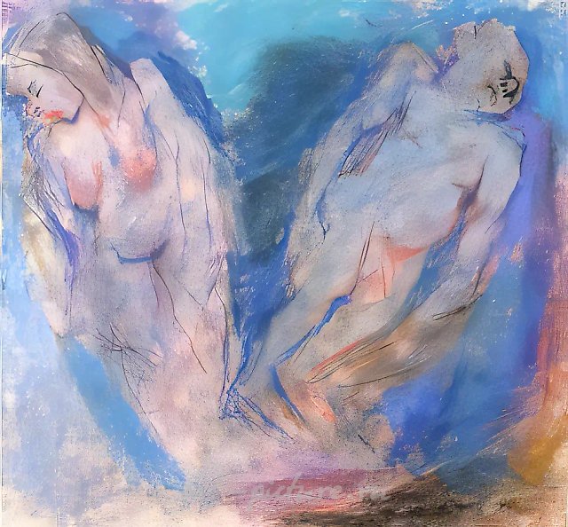 Двое, 1990, бумага, пастель, 41х45 Собственность автора