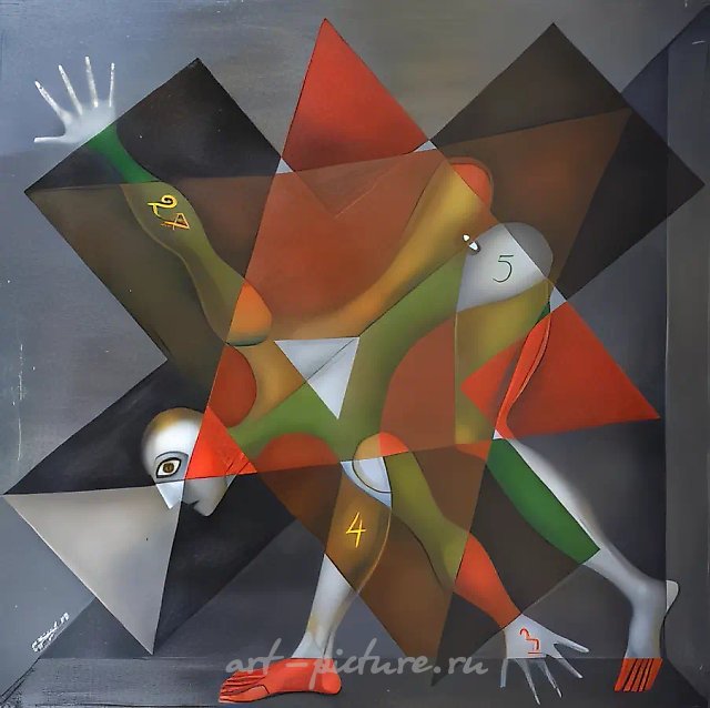 Серия, 1991, холст, масло, 100х100