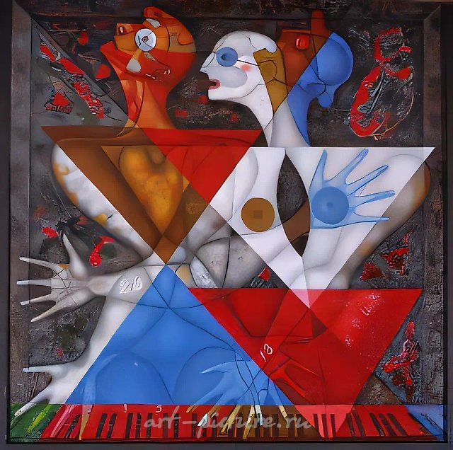 Художник и критик, 1992, холст, масло, 120х110