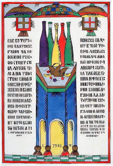 Посвящение А. Шаталову, 1993, бумага на картоне, тушь, акварель, авторский текст, 27х39. Собственность автора