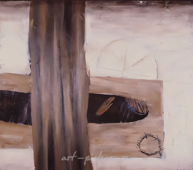 Возвращение с креста, 1992, холст, масло, 100х100. Частная коллекция. Лондон