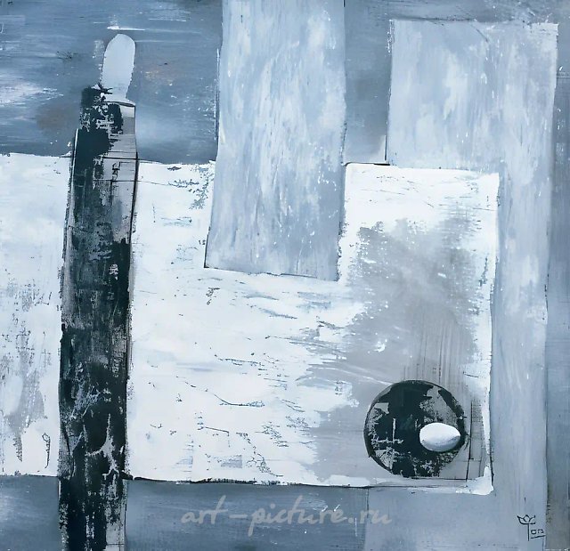 Рассвет с белым яйцом, 1992, холст, масло, 100х100. Собственность автора