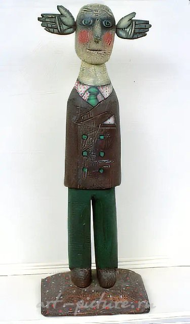 Петрович, 1994, дерево, масло, 46х17х13. Собственность автора
