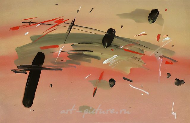 Горизонтальный ритм, 1988, бумага, гуашь, 30х40. Собственность автора