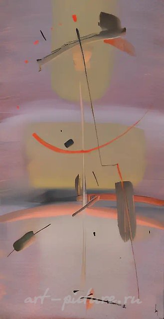 Глядя на осеннюю луну, 1989, бумага, гуашь, 65х40. Собственность автора