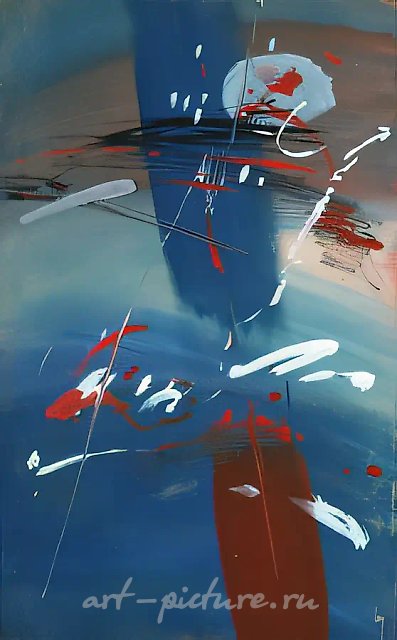 Синее и красное, 1988, бумага, гуашь, 75х50. Собственность автора