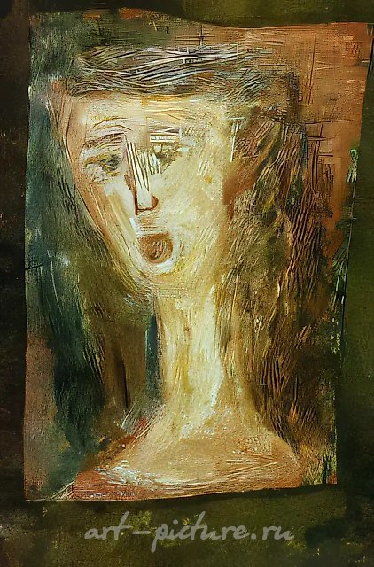 Портрет женщины, 1983, рубероид, масло, 50х40