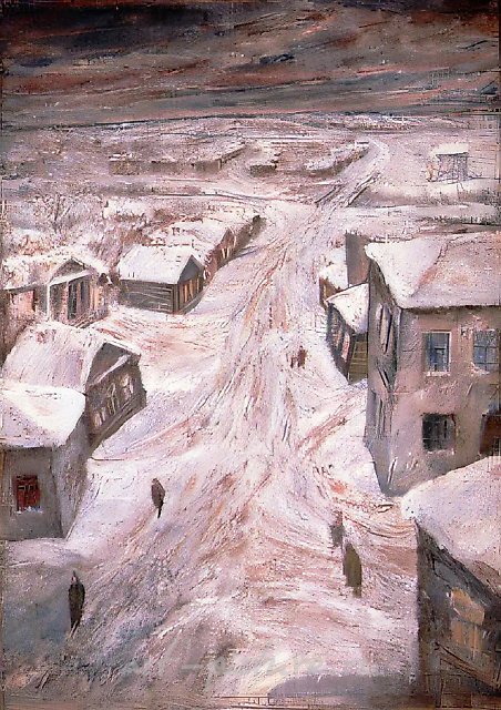 Снежная улица, 1971, холст, масло, 145х106 Собственность автора