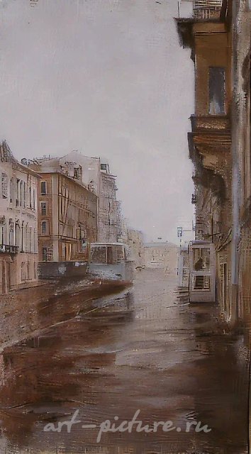 Санкт-Петербург. Большая Морская улица, 1990, холст, масло, 90х50. Собственность автора