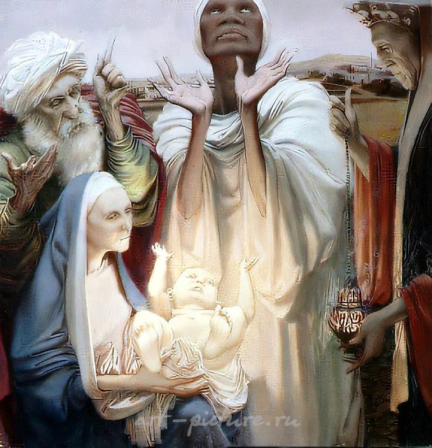 Дары волхвов, 1994, левкас, масло, 40х40. Собственность автора