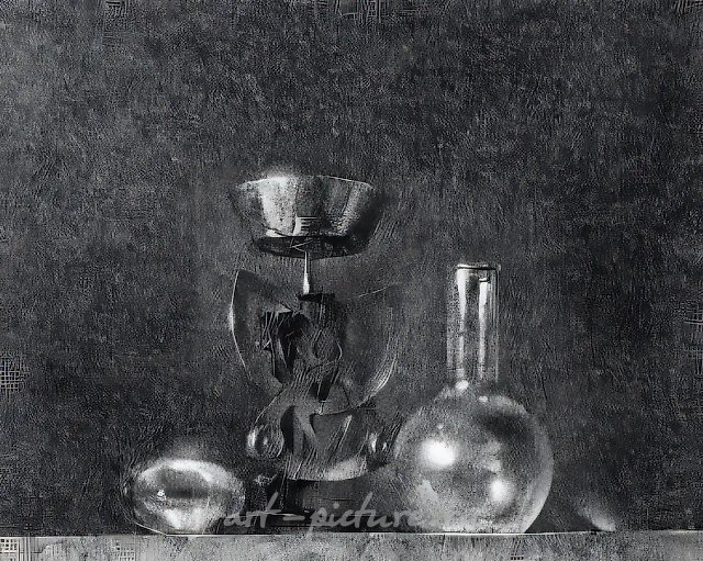 Натюрморт с весами, 1991, бумага, тушь, перо, 31х36 Собственность автора