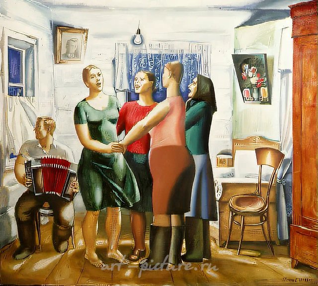Holiday in a Village. Women, 1968, canvas, oil, 170x202 Author`s property