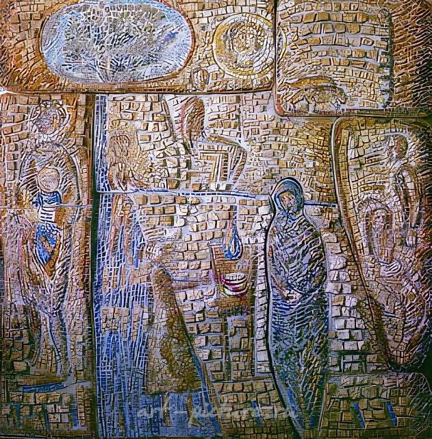 Семья, 1979, камень, смальта, 250х200. Собственность автора