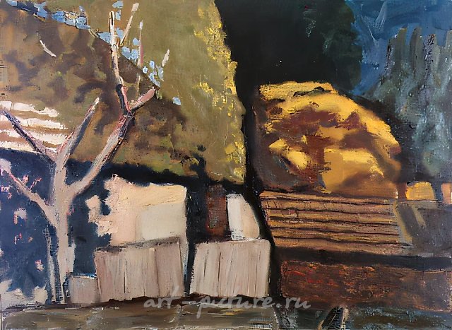 A Yard of a Farm-stead, 1990, canvas, oil, 45х60 Private collection. Italy