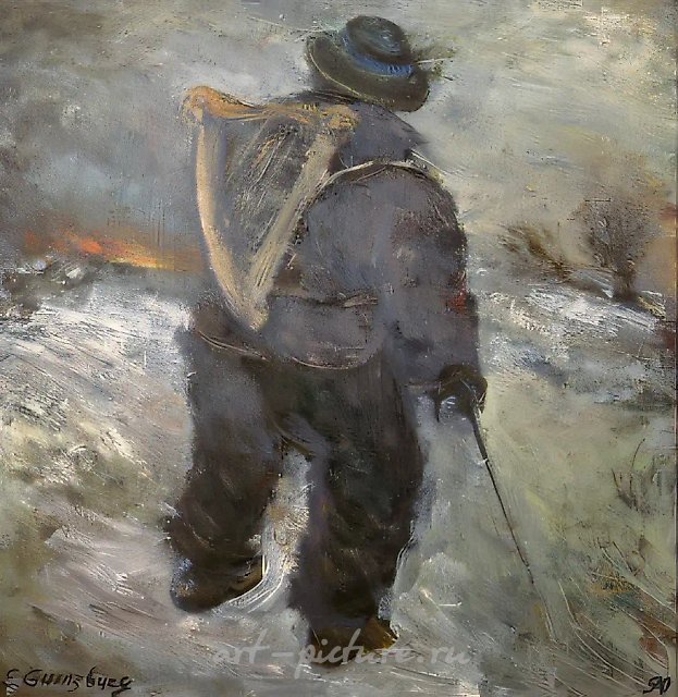 Слепой арфист, 1990, холст, масло, 110х100. Собственность миланской ратуши. Италия