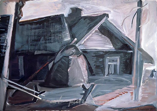 Деревня, 1990, холст, масло, 100х70 Собственность автора