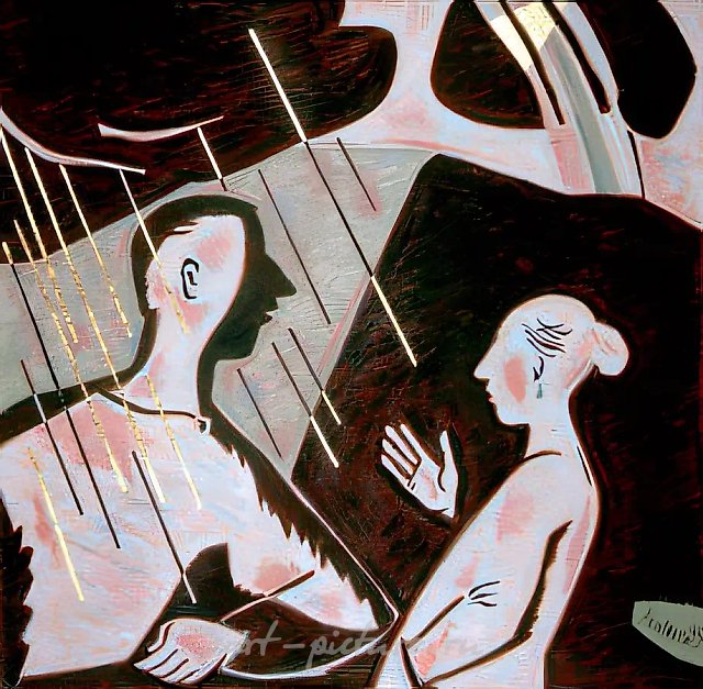 Гроза, 1993, холст, масло, поталь, 89х91 Собственность автора
