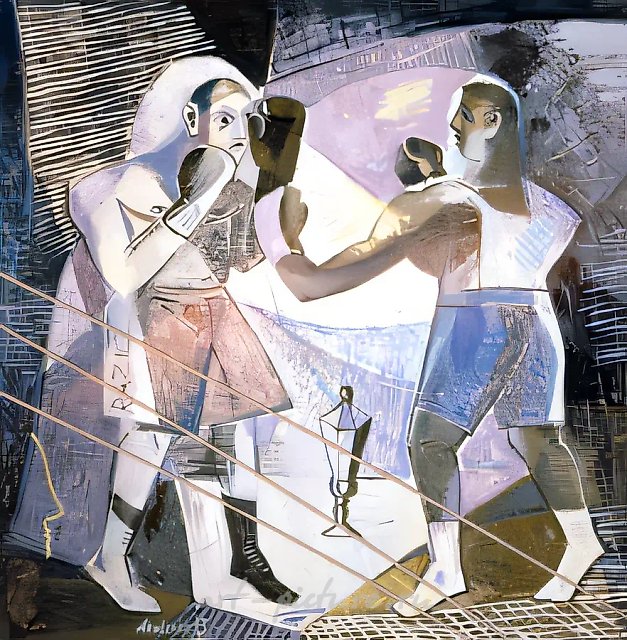 Поединок, 1993, холст, масло, 90 х 90 см Собственность автора