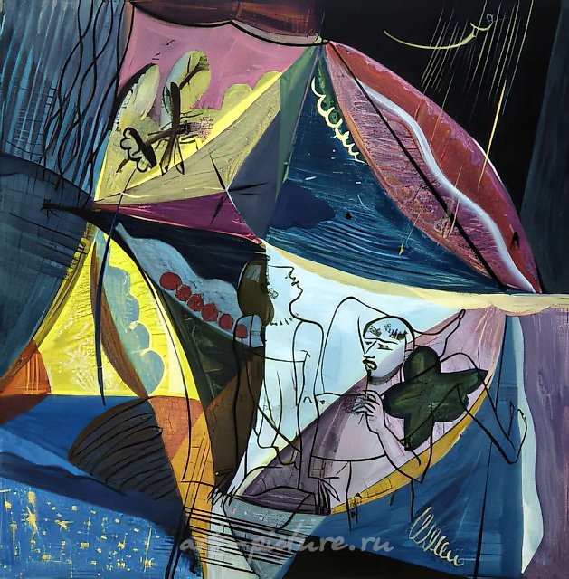 Слова любви, 1996, бумага, гуашь, темпера, 49 х 49 см Собственность автора