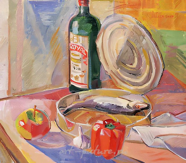 Селедка в банке., 1997, холст, масло, 45х50 Собственность автора
