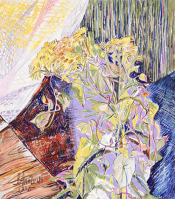 Июльский букет., 1996, бумага, пастель, 49х45 Собственность автора