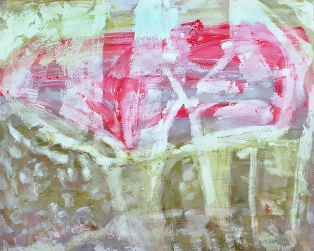 Рукописный пейзаж, 1994, картон, акрил, 49х59. Собственность автора
