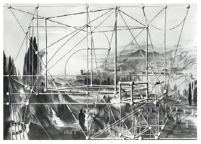 Рисунок пейзажа, 1982, картон, карандаш, 60х80. Собственность автора
