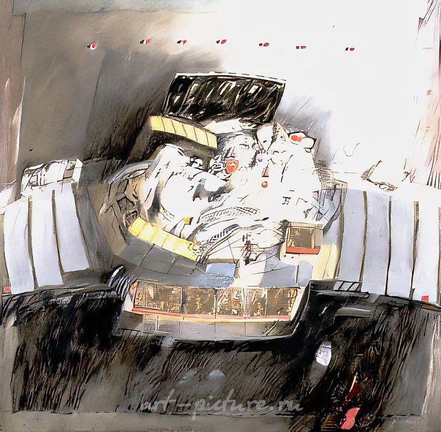 阿德利娅的玩偶，1993年，木材，油画，135x135