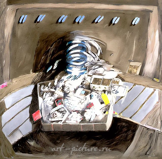 魔法丝带，1993年，木材，油画，135×135