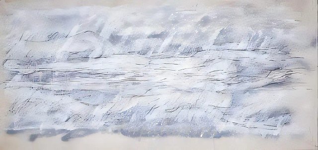Отпечаток тела М... или океанские течения, 1994, акрил, бумага, см. техника, 107х227