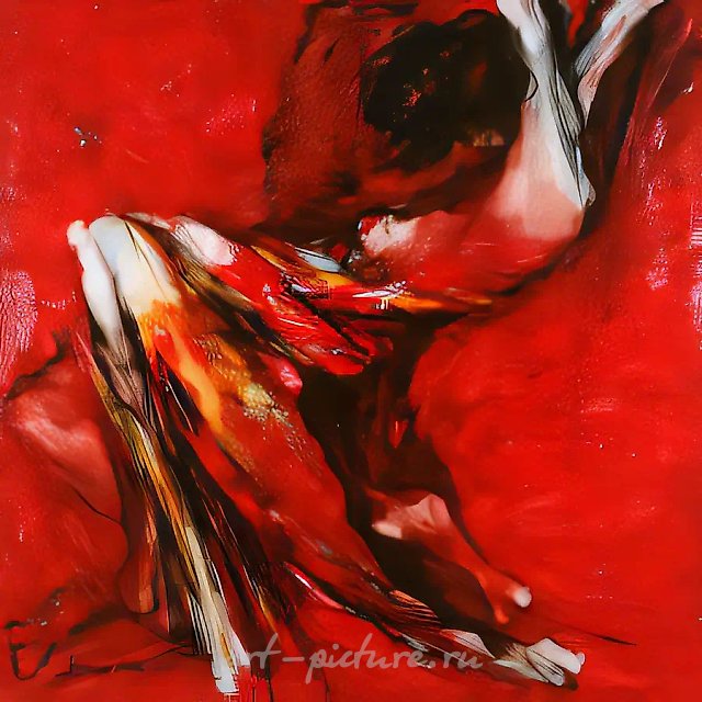Красная тень, 1991, холст, масло, 130х130