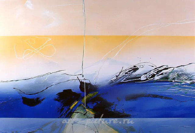 Брод, 1993, холст, масло, 100х100