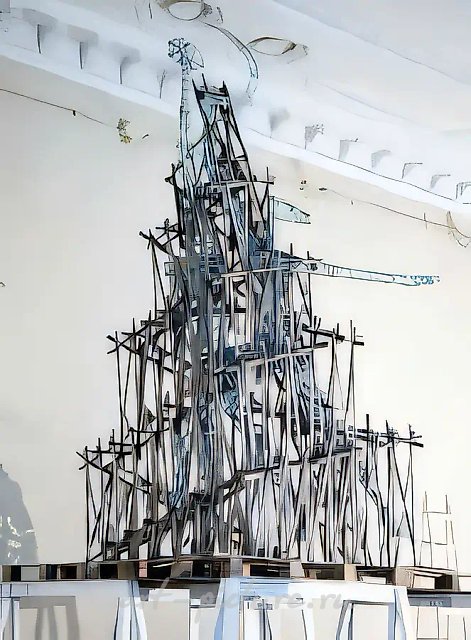 Рабочий и колхозница, 1991, металл, дерево, 300x200x200 см. Коллекция студии AGITARH