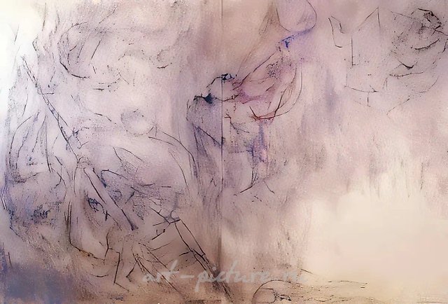 Лестница, 1995, Тонированная бумага, уголь, пастель, 101х144 см Собственность автора