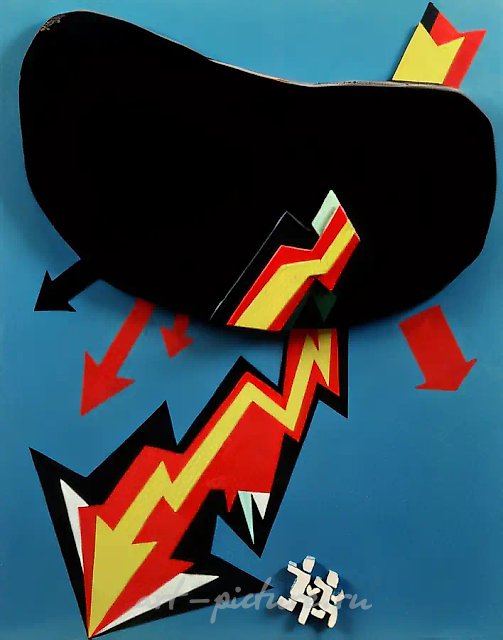 Дети, бегущие от грозы (по Савицкому), 1981, Оргалит, дерево, эмаль, 72х58х7 см Государственный Русский музей, Санкт-Петербург