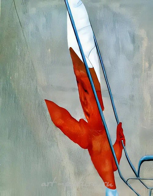 С коляской, 1993, холст, масло, 200х150 Собственность автора