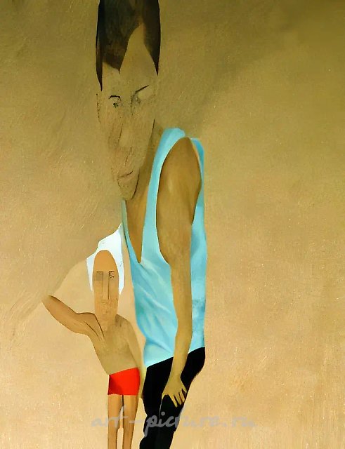 С девочкой, 1994, холст, масло, 200х150 Собственность автора