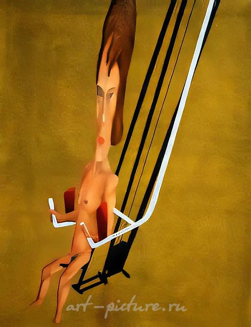 Lady in yellow, 1994, холст, масло, 120х100 Собственность автора