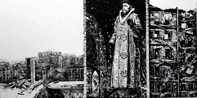 Грозный в Грозном, 2004,  , Ручная печать на холсте