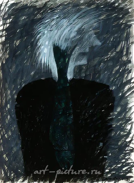 Рыба -1, 1991, Бумага, темпера, гуашь, 50х38 см Собственность автора