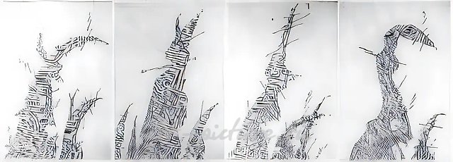 "Башни" (фрагмент из ряда), 1987, Бумага, карандаш, 27х19 см (каждый)