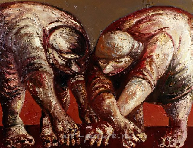 Крестьяне, 1994, Холст, масло, 140х190 см Собственность автора