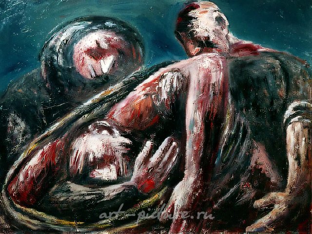 Пьета, 1992, Холст, масло, 150х200 см Собственность автора
