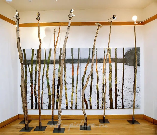 庞贝末日，1991年，布面、油画、炭笔、木材、金属，200×400厘米，作者自藏