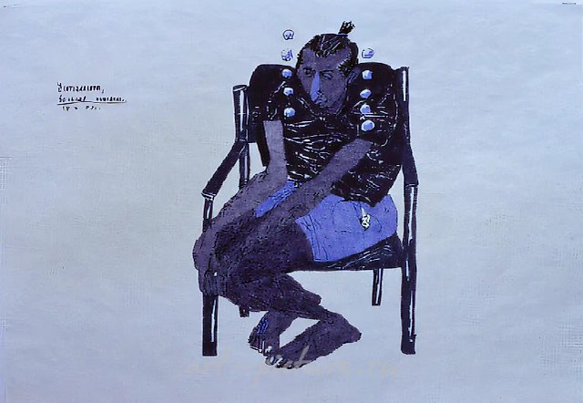 Fatigue, Nothing More, 1993, tracing paper, indian ink, marker, 31x42 cm. Collection of B. Winkler